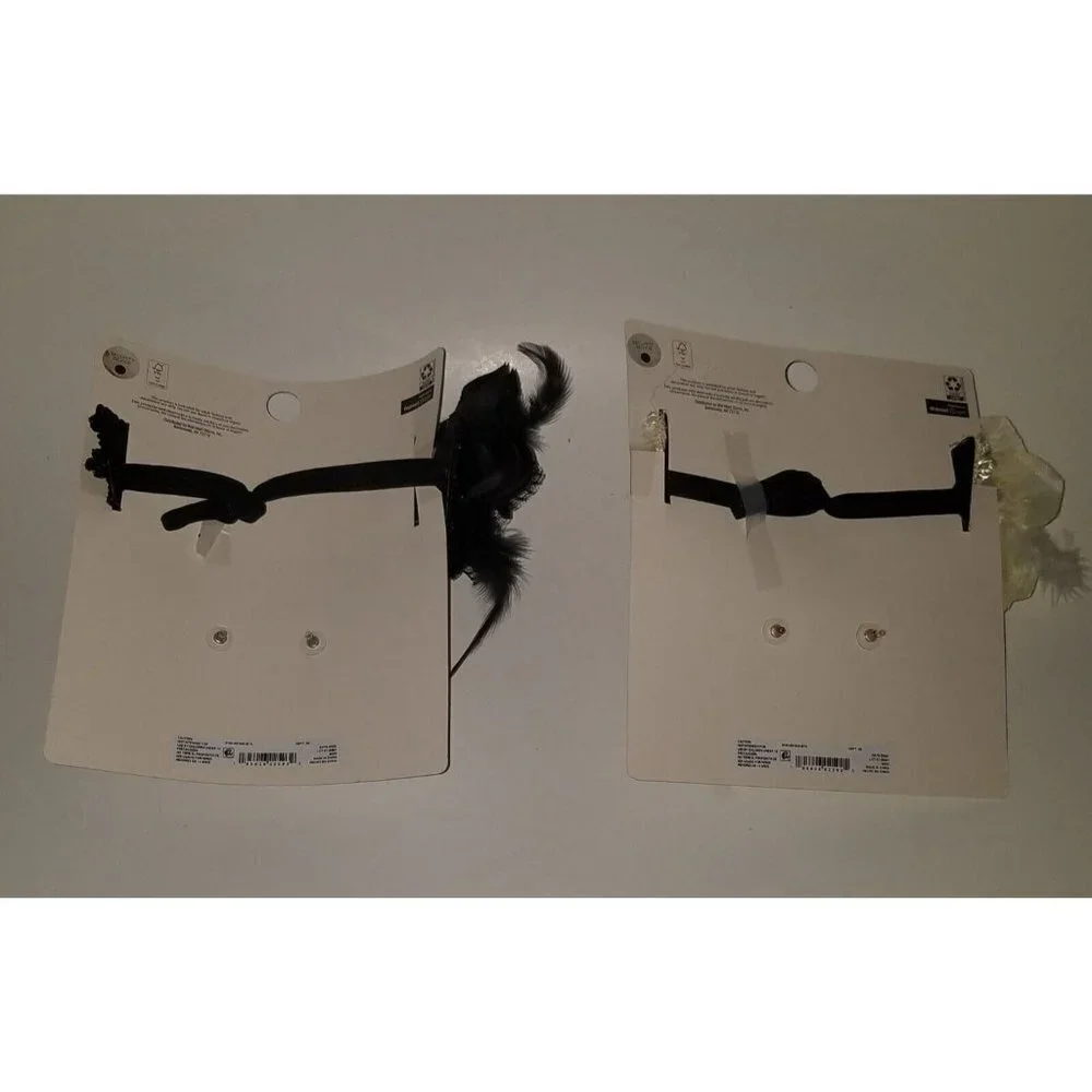 NEW 2 Adult Masquerade Mask Matching Earrings Set Halloween Ivory Gold Black Lot